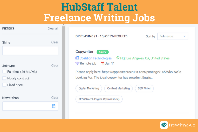 Freelance writing jobs on hubstaff talent