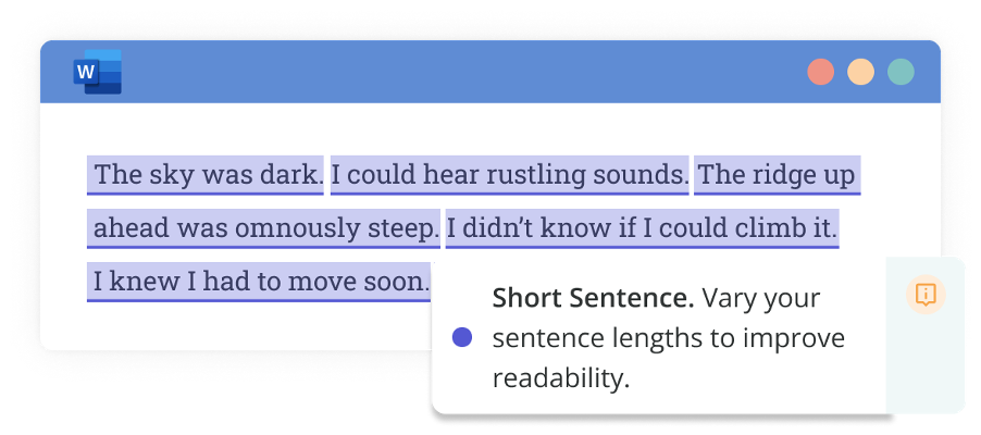 Image showing ProWritingAid sentence structure report