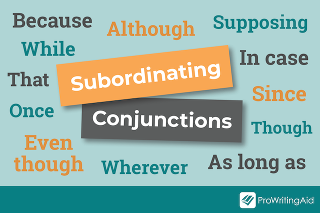 word-cloud, subordinating conjunctions