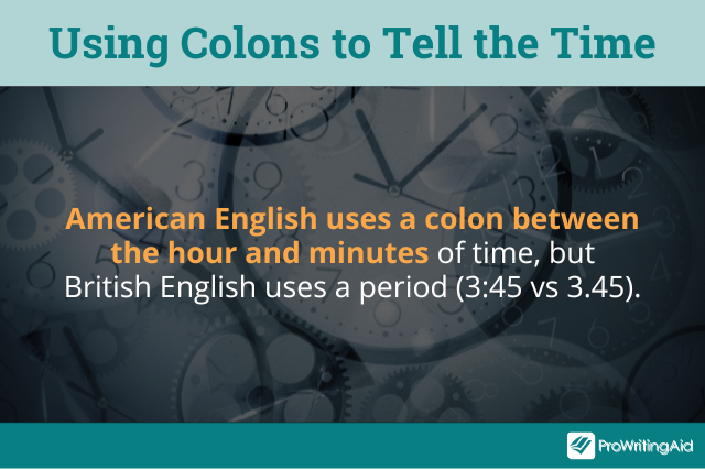 using colons to tell the time